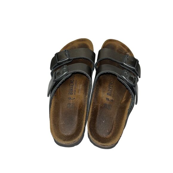 Birkenstock Metallic Leather Sandals With Double Adjustable Straps Womens Size 8 - Picture 6 of 13